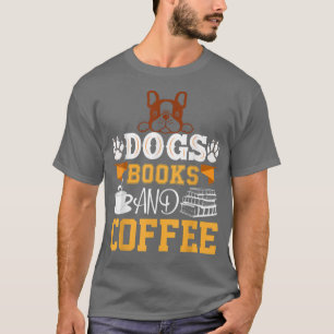 T-shirt chiens livres et café vie parfait