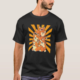 T-shirt Chiens mignons empilés Corgi