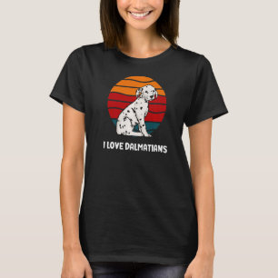 T-shirt Chiens mignons J'aime Dalmatiens Vintages Sunset M