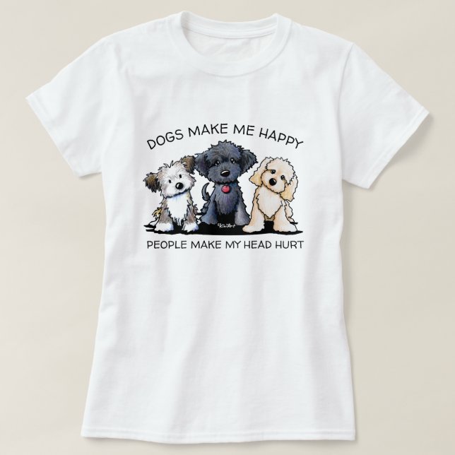 T-shirt Chiens officiels KiniArt me rendent heureux T-shir (Design devant)