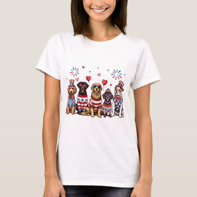 T-shirt Chiens patriotiques (Devant)