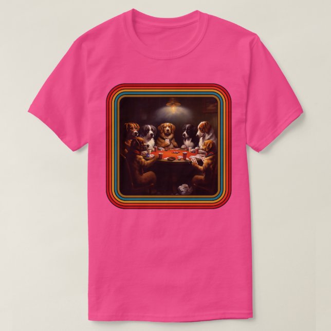 T-shirt Chiens rétro jouant au poker (Design devant)