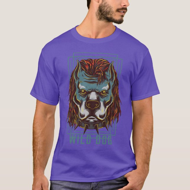 T-shirt Chiens sauvages Amoureux des chiens art drôle ami (Devant)
