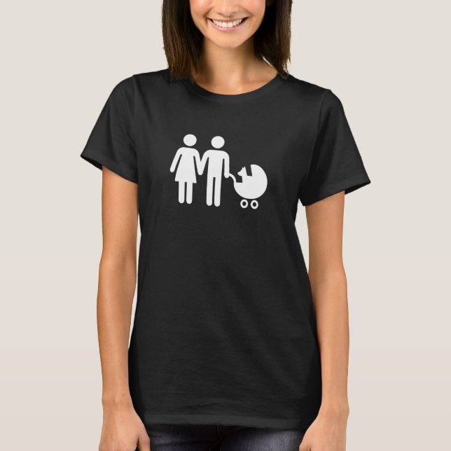 T-shirt Chiens sur les enfants Fier chien sans enfants Cou (Devant)