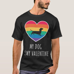 T-shirt Chiens teckel Saint-Valentin Mon chien est mon V