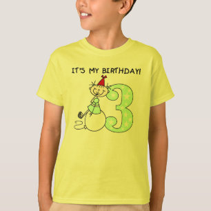T-shirt Chiffre 3ème anniversaire de bâton de fille