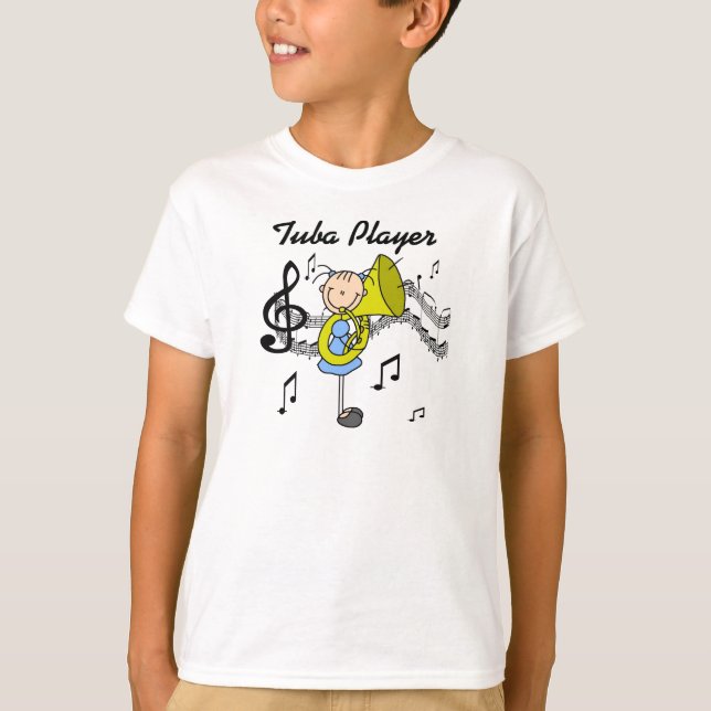 T-shirt Chiffre chemise de bâton de joueur de tuba (Devant)
