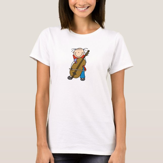 T-shirt Chiffre chemise de bâton de joueur de violoncelle (Devant)