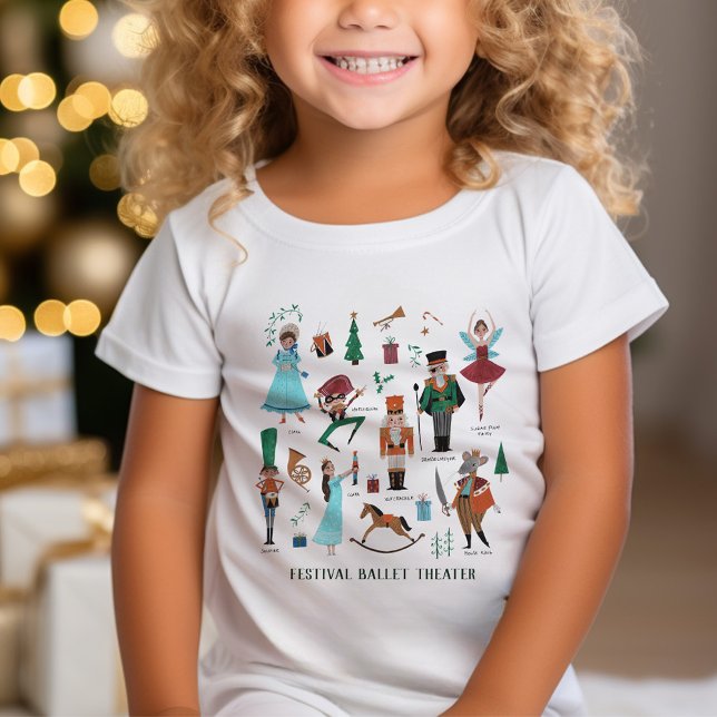 T-shirt Chiffre de ballet Noisette (Nutcracker Ballet characters Christmas T-Shirt)