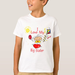 T-shirt Chiffre fille de bâton de grande soeur d'amour