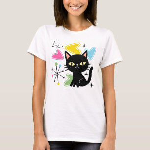 T-shirt Chiffre noir du milieu du siècle