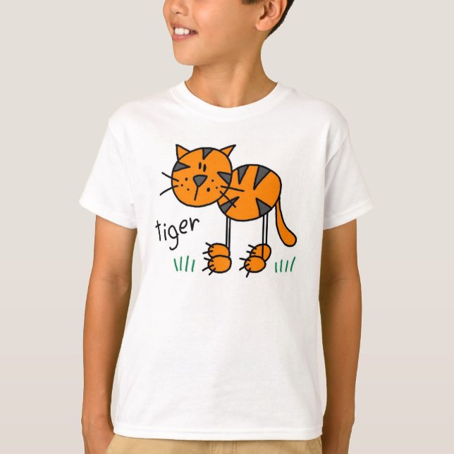 T-shirt Chiffre tigre de bâton (Devant)