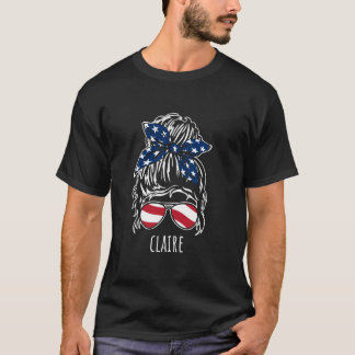 T-shirt Chignon Cheveux Décoiffés Claire avec Lunettes de