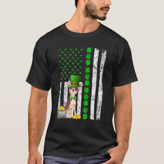 T-shirt Chihuahua Amoureux des chiens Us Drapeau Shamrock 