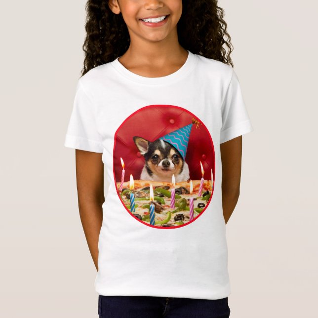 T-Shirt Chihuahua Anniversaire Pizza Pie (Devant)