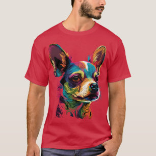 T-shirt Chihuahua Art Dog couleur visage mignon chiot