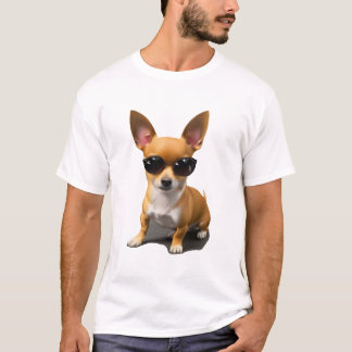 T-shirt Chihuahua avec lunettes de soleil