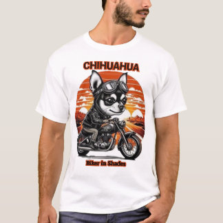 T-shirt Chihuahua Biker à Shades Soleils Vintages de moto