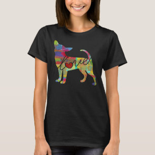T-shirt Chihuahua Chien Aime Un Aquarelle Lumineux Et Colo