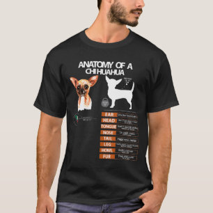 T-shirt Chihuahua Chien Anatomie Maman Grand-mère Hommes F