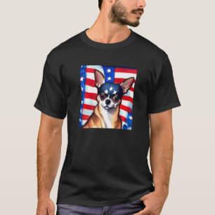 T-shirt Chihuahua Chien Chien Chien Patriotique Patri amér