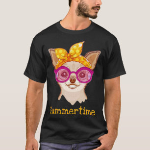 T-shirt Chihuahua Chien Dans Le Headband De Mode Et Les Vê