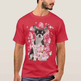 T-shirt Chihuahua Chien Japonais Fleur de cerisier Sakura 