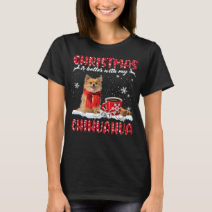 T-shirt Chihuahua Chien Noël Est Mieux Avec Mon Chihuahu