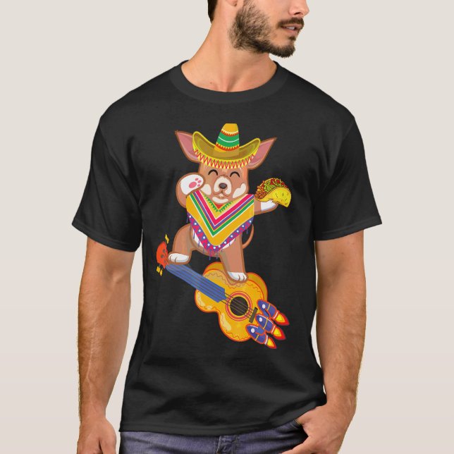 T-shirt Chihuahua Cinco De Mayo Poncho Som (Devant)