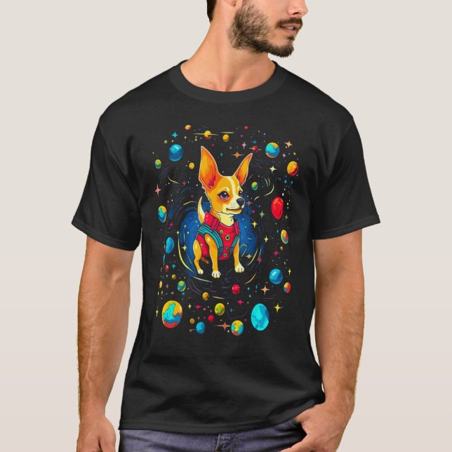 T-shirt Chihuahua Dog in Space 1 (Devant)