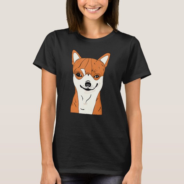 T-shirt Chihuahua Dog Shirt Funny Chihuahua Smiling Face (Devant)