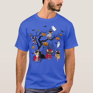 T-shirt Chihuahua Dog Witch Scary Tree Halloween Costume D