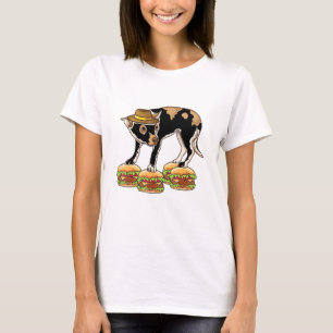 T-shirt Chihuahua En Équilibre Casquette Sur Hamburgers Da