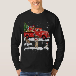 T-shirt Chihuahua équitation Camion Rouge Joyeux Noël X ma