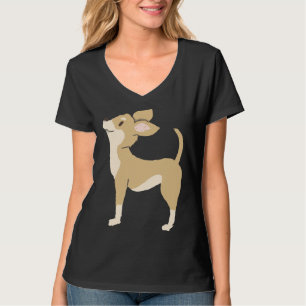 T-shirt Chihuahua Golden Brown Aquarelle Style Chihuahua