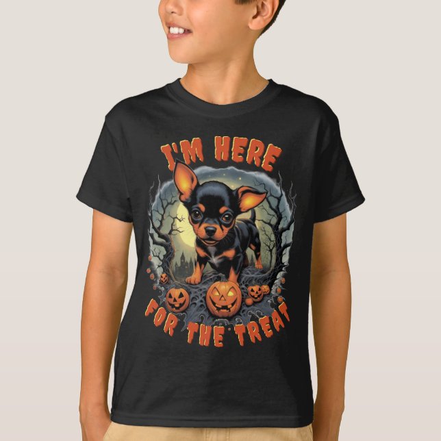 T-shirt Chihuahua Halloween Kids Tee : Spooktacular Fun (Devant)