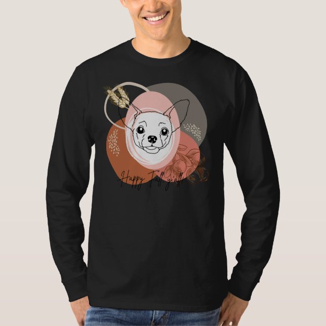 T-shirt Chihuahua Happy Fall Y Tout Il Est Doux Météo Il (Devant)
