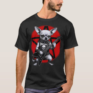 T-shirt Chihuahua Heavy Metal Guitare Rock Amoureux des Ch