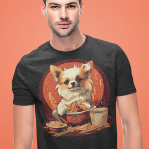 T-shirt Chihuahua japonais manger Ramen Kawaii Anime