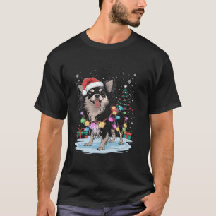 T-shirt Chihuahua Long Haig Chien Noël Lumière Noël Noël P