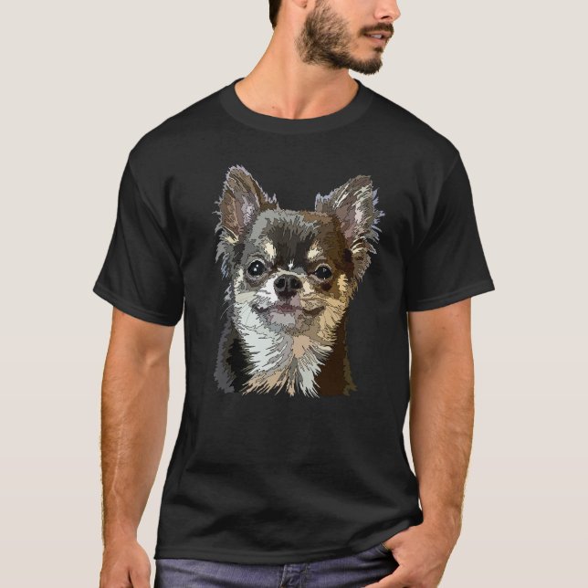 T-shirt Chihuahua Long Hair Funny Chihuahua Long Haired Ch (Devant)