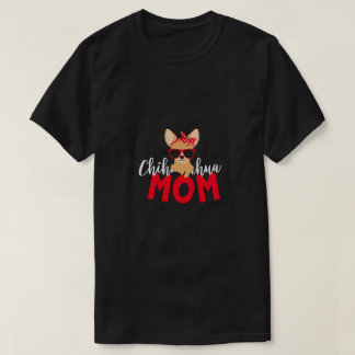 T-shirt Chihuahua Maman avec Lunettes de soleil et Bandana