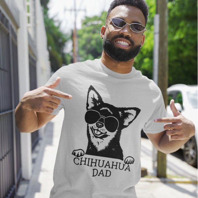T-shirt Chihuahua Papa porte des lunettes Fêtes des pères  (Créateur téléchargé)
