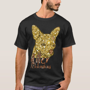 T-shirt Chihuahua Parties scintillant Doggy Golden Shiny C