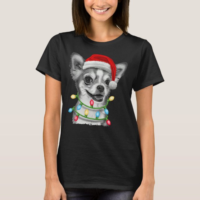 T-shirt Chihuahua Père Noël Joyeux Noël (Devant)