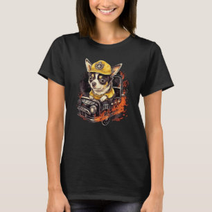 T-shirt Chihuahua pompier pompier Cool chien hommes Casque