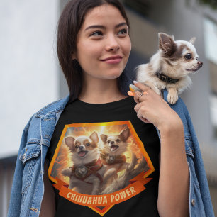 T-shirt Chihuahua Power Chihuahua Chihuahua Dogs longs Hai