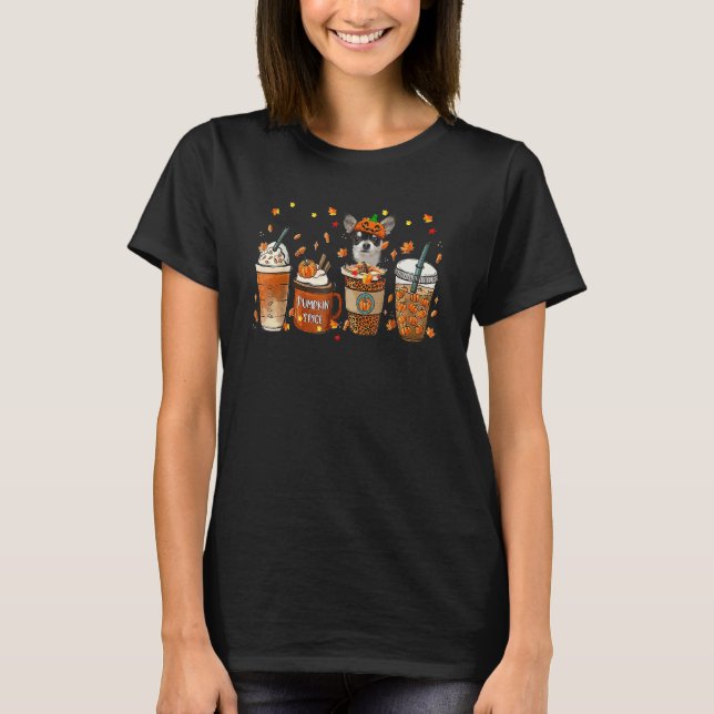 T-shirt Chihuahua Pumpkin Spice Fall Leaves Autumn Thanksg (Devant)
