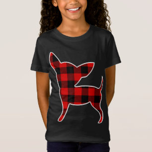 T-Shirt Chihuahua Red Buffalo Plaid Chien Pup Correspondan
