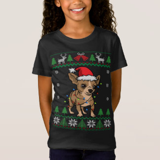 T-Shirt Chihuahua Santa Claus Casquette Et Éclairage Chihu